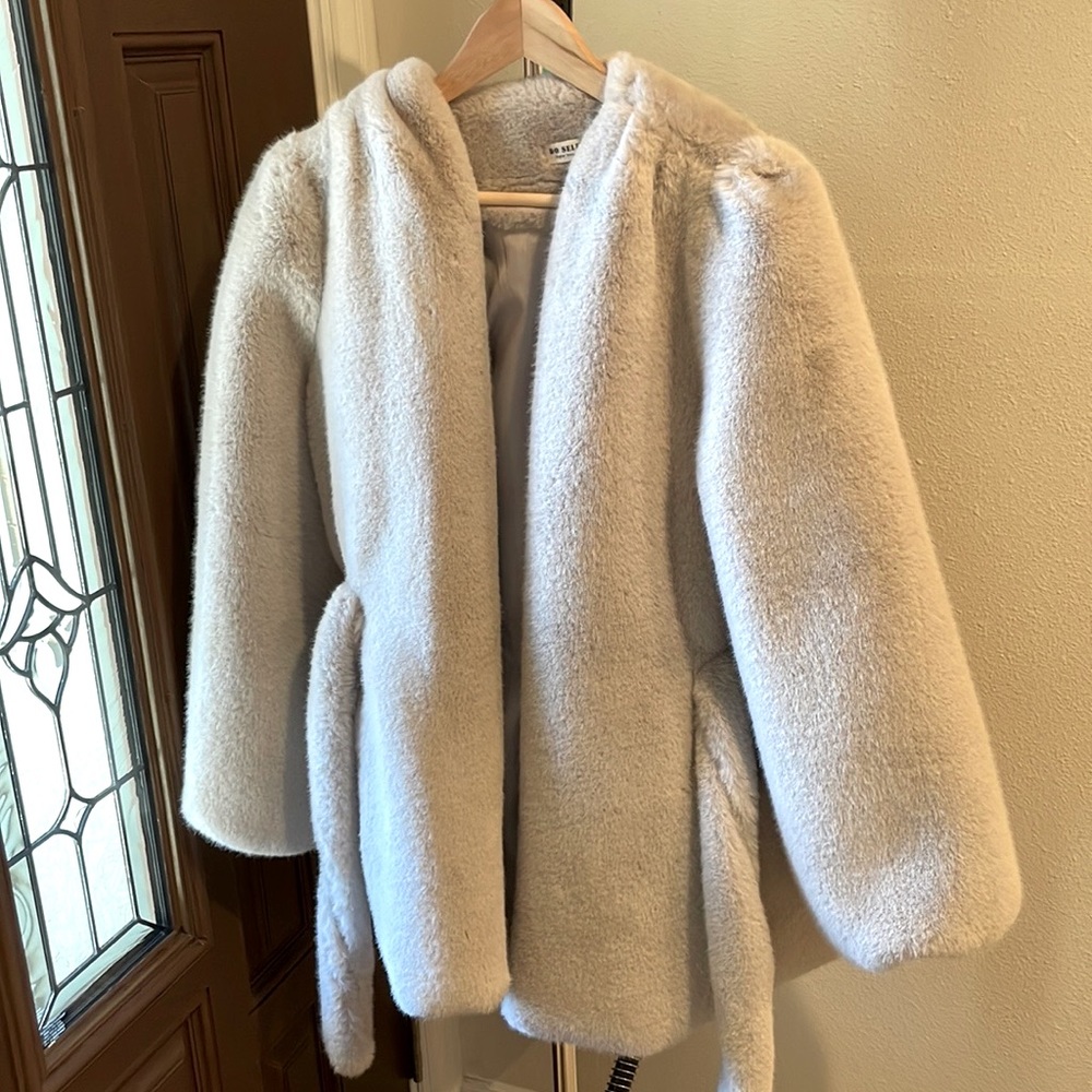 Cute artificial fur coat